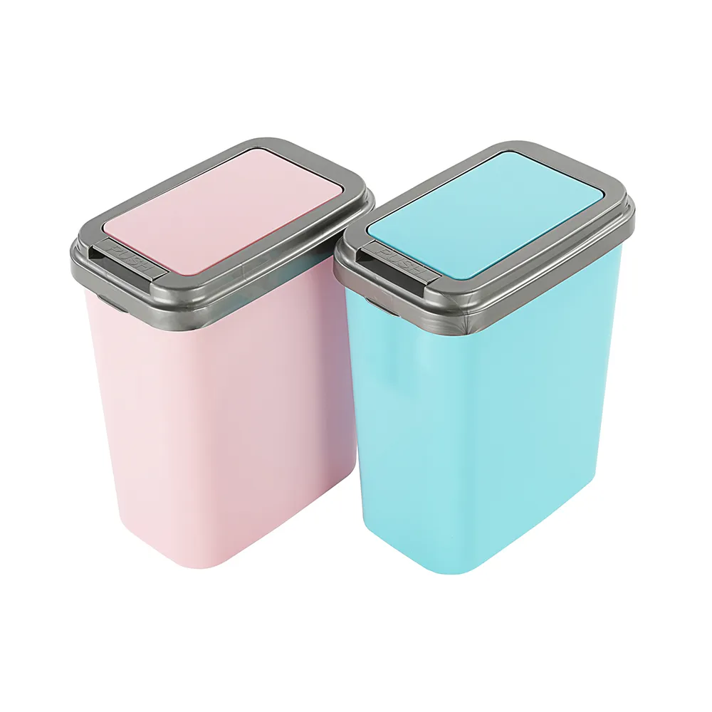 【KEYWAY 聯府】喬伊絲押式垃圾桶15L-2入(MIT台灣製造)