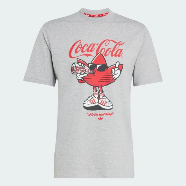 【adidas 愛迪達】短袖上衣 男 三葉草 亞規 COCA-COLA CC TREFFIE TEE 灰 KY2107