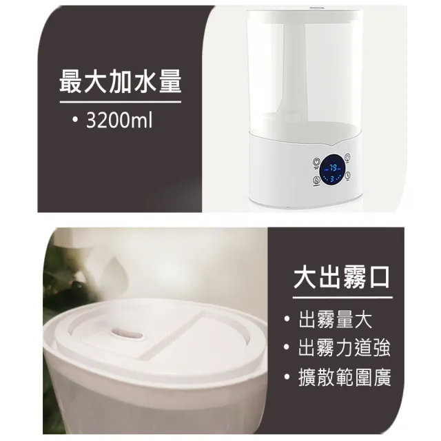 【ANDZEN】安得仁 大容量上加水觸控超音波水氧機AZ-3200T(送澳洲精油10mlx1/薰香/加濕/香氛/擴香機/負離子)