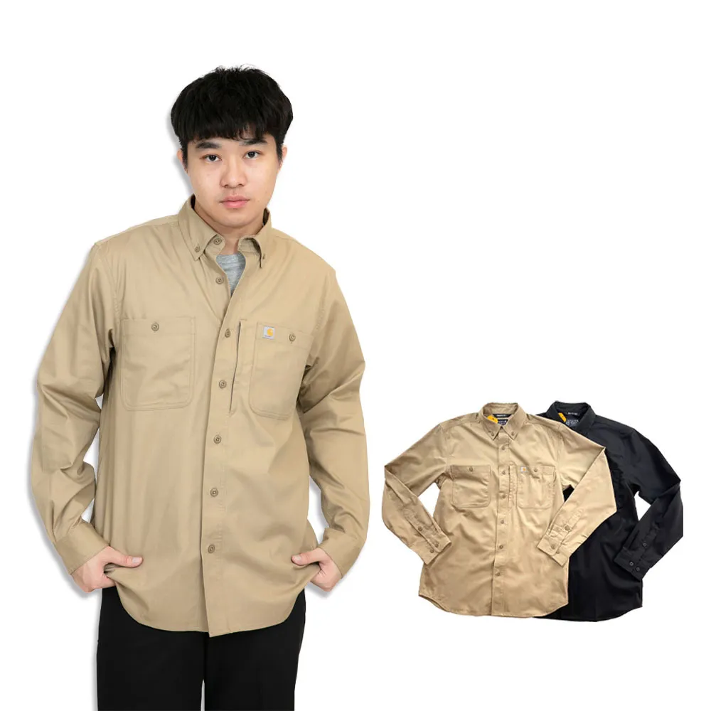 【carhartt】卡哈 雙口袋 工裝襯衫 胸前拉鏈 大尺碼 現貨 長袖 襯衫 平輸品(長袖 襯衫 9650B#4)