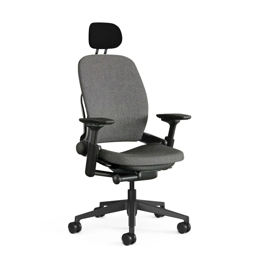 【Steelcase】Steelcase Leap Chair 全功能款工學辦公椅｜頭枕版｜OTTO布料｜全黑款(Steelcase Leap Chair)