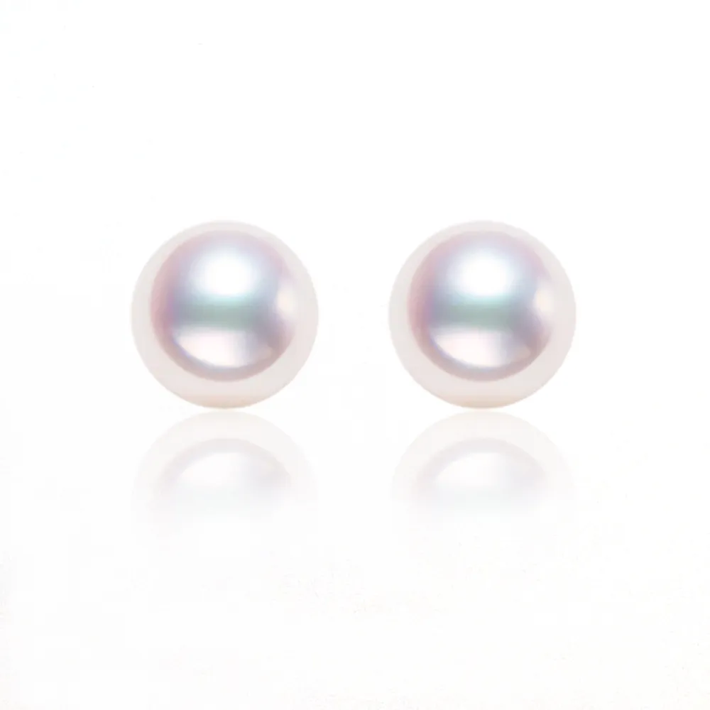 【CC Diamond】日本天女AKOYA 18K經典珍珠耳釘(真科研SP證書 7.5mm)