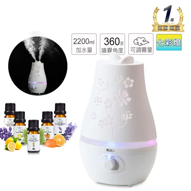 【Warm】大容量雙噴頭超音波水氧機W-220(買就送澳洲精油x5瓶/薰香機/加濕器/香氛機/擴香機/負離子)