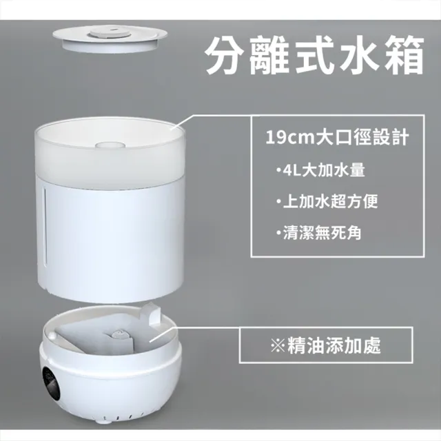 【Warm】大容量上加水超音波水氧機W-340T大霧量(買就送澳洲精油10mlx3瓶/薰香/加濕器/香氛/擴香機/負離子)