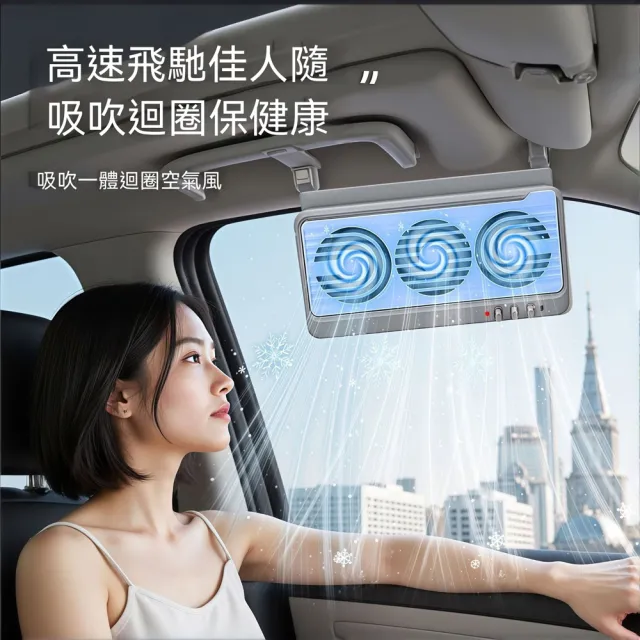 【ANTIAN】汽車清涼風扇吸吹一體 車載太陽能空氣排風扇 車用降溫空氣循環扇 換氣扇
