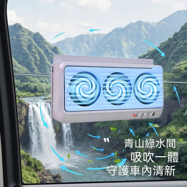 【ANTIAN】汽車清涼風扇吸吹一體 車載太陽能空氣排風扇 車用降溫空氣循環扇 換氣扇