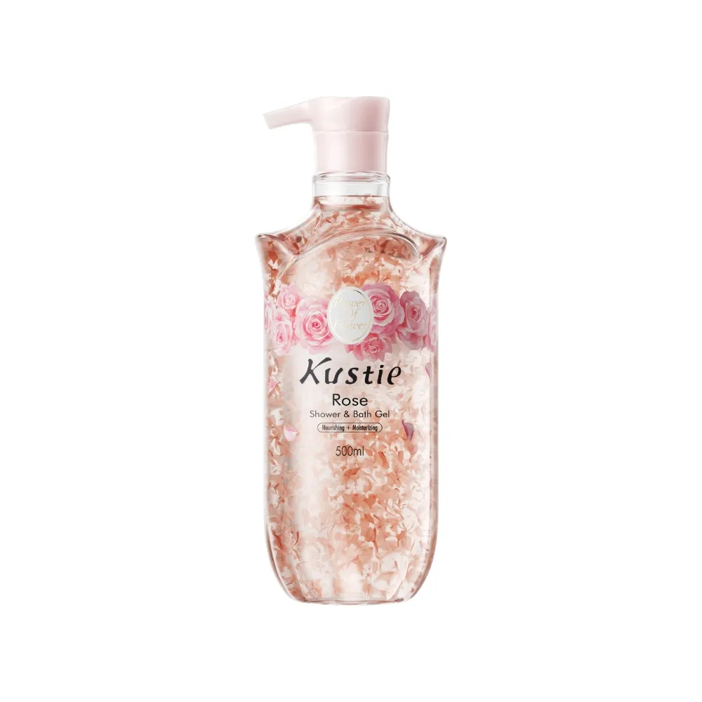 【Kustie蔻斯汀】玫瑰花瓣沐浴露 500ml(全球首創真花瓣沐浴)