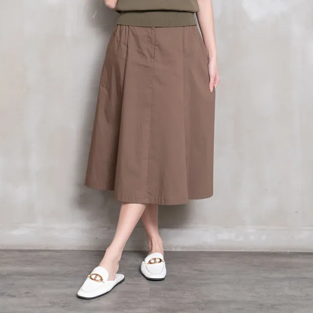 【perng yuh 芃諭名品】漫步林間 後鬆緊腰 散襬 片裙(2026 SS Collection｜5A春夏新品上市)