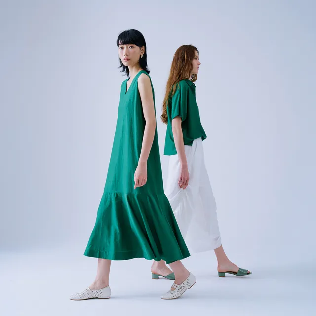 【giordano ladies】26SS 蠶絲混紡荷葉背心洋裝(02466022)