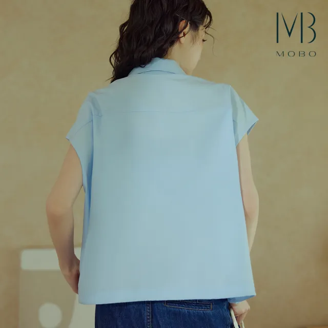 【MO-BO】不對稱設計感抽繩襯衫