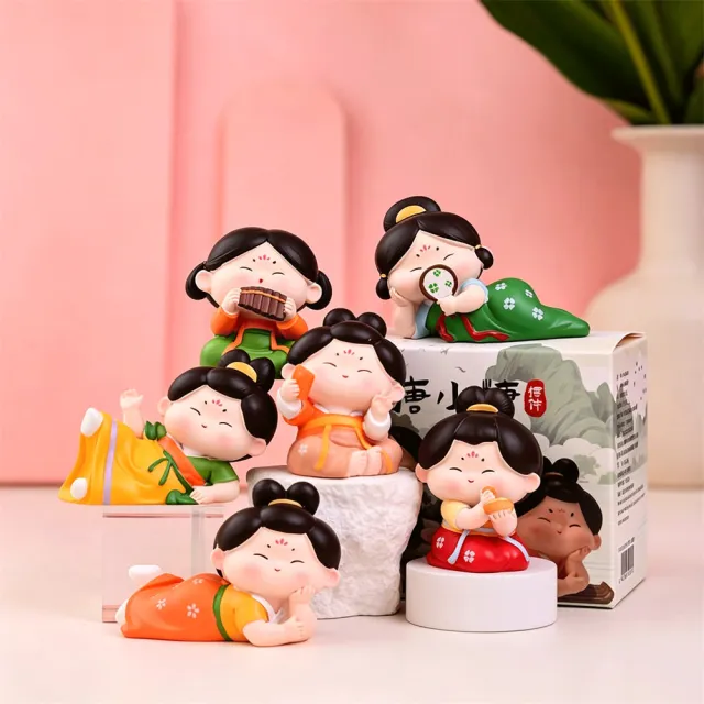 新川-唐仕女擺件 古風女孩桌面裝飾品 六個裝 生日禮物 送同事/朋友/女朋友 擺件 手提袋裝