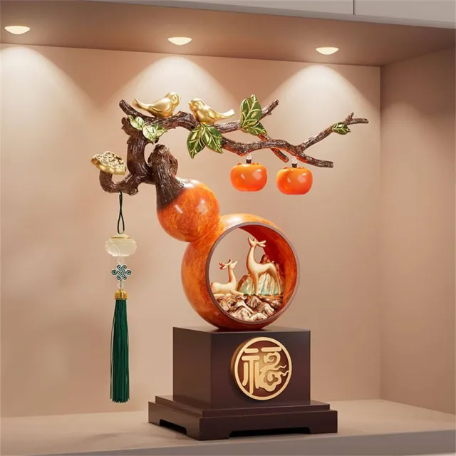 新川（柿柿）事事如意擺件 葫蘆（福祿）雙收 客廳裝飾品 喬遷禮物 送禮