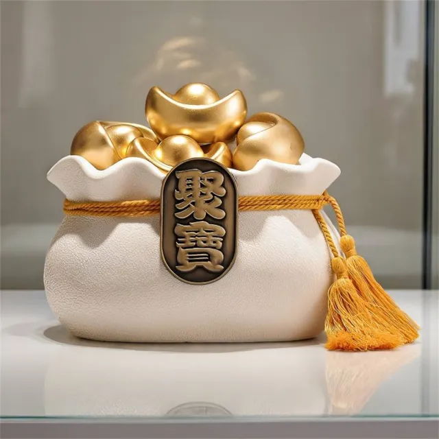 新中式 聚寶盆 招財聚財擺件（客廳/酒櫃/辦公室高檔裝飾品）開業禮物 送領導