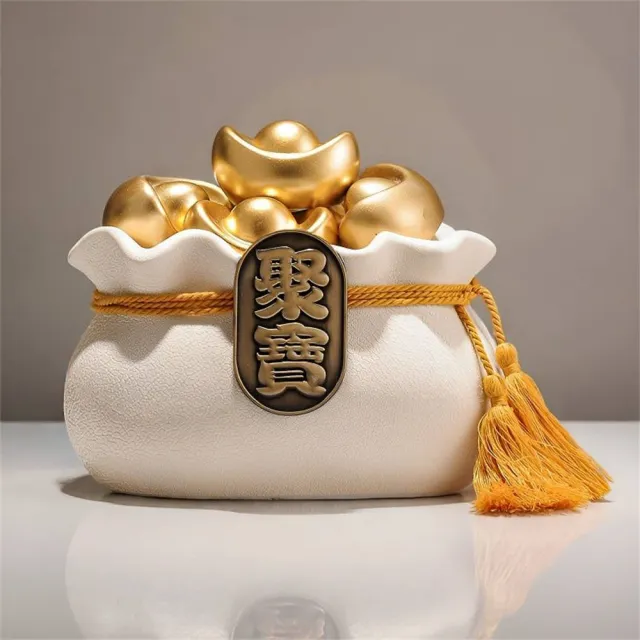 新中式 聚寶盆 招財聚財擺件（客廳/酒櫃/辦公室高檔裝飾品）開業禮物 送領導