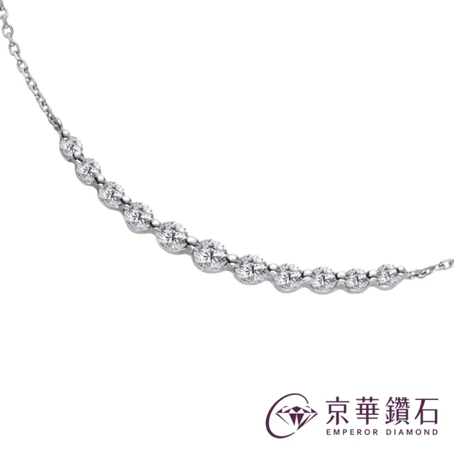 【Emperor Diamond 京華鑽石】鑽石項鍊 18K金 天然鑽石 共0.50克拉 純真(微笑項鍊)