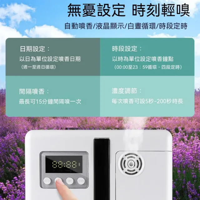 YIZ藝匠 香薰機 擴香機 酒店香氛機( LED大屏顯示 日曆間隔時段三種定時 側門換油 可拆卸霧化頭)
