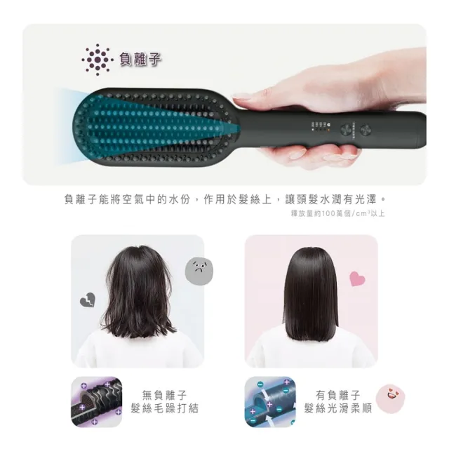 【TESCOM】官方直營 負離子直髮造型梳 TB550ATW