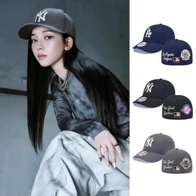 【MLB】硬頂棒球帽 全封帽 KARINA同款/TWS同款 道奇/洋基隊 (3ACPBB26N-三款任選)