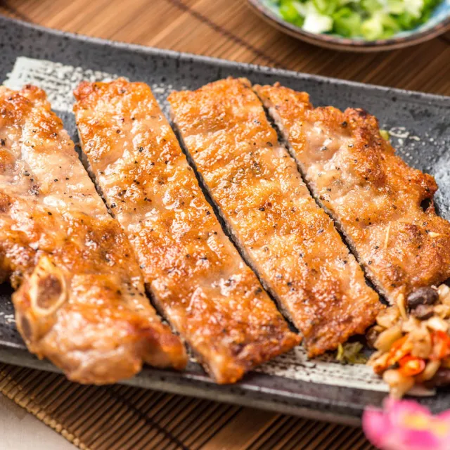 【鮮食家】買2送一 金園排骨×鱸好家　厚切排骨4片+去刺金目鱸魚排4片