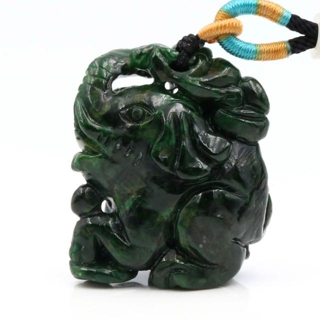 【JA-ME】天然A貨翡翠 老花青吉祥如意玉墜擺件