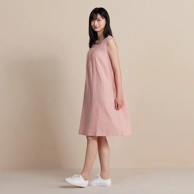 【YVONNE 以旺傢飾】雙層紗無袖洋裝-薔薇粉