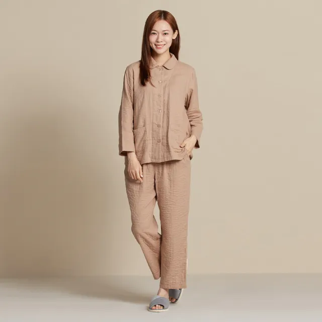 【YVONNE 以旺傢飾】雙層紗長褲-摩卡棕