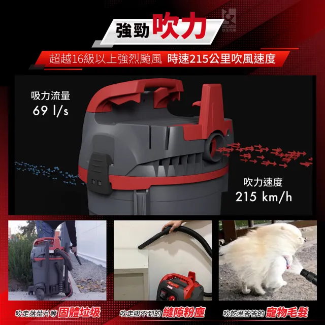 【德國Starmix吸特樂】1400W 20L 強力型渦輪旋風式乾溼吹三用吸塵器(【NSG-1420】)