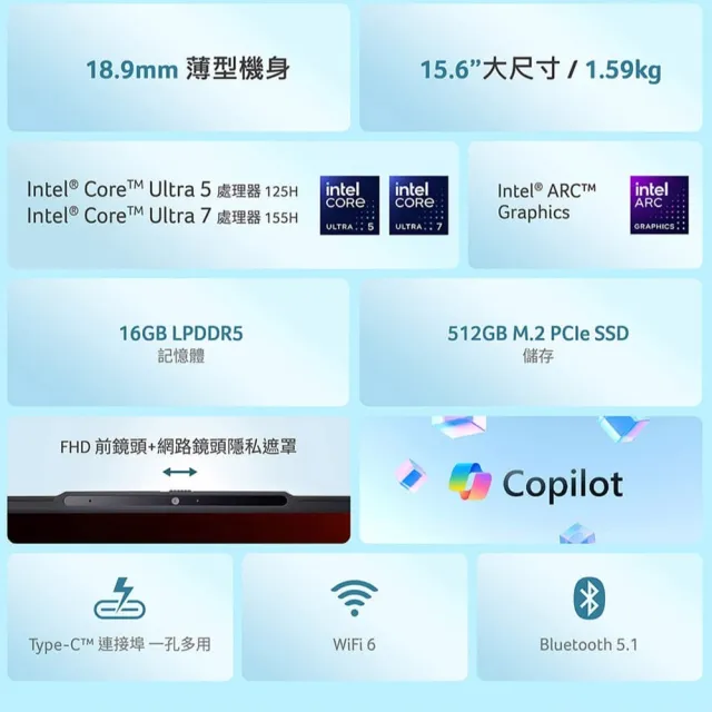 【Acer】微軟M365組★15.6吋 Ultra 7輕薄AI觸控筆電(Aspire Lite/AL15-74T-73FU/ Ultra 7-155H/16G/512G)