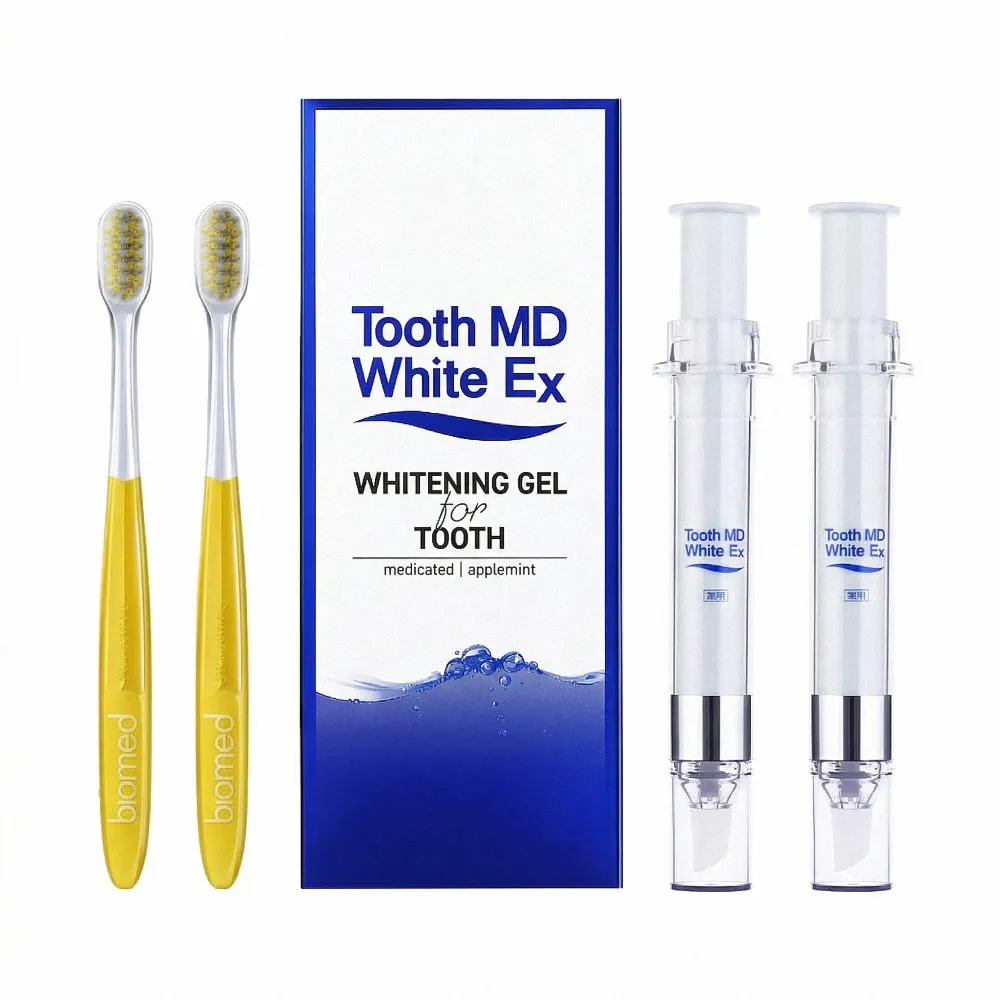 Tooth MD White Ex_限時加贈健齒牙刷_鑽白亮齒精華2入組 日本原裝(11ml*2入)
