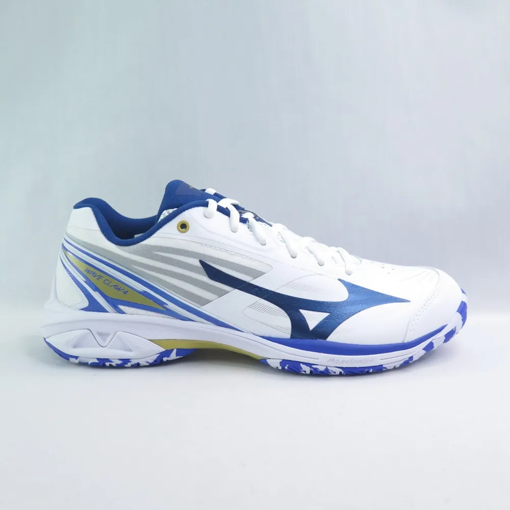 MIZUNO 美津濃】WAVE CLAW 4 男排羽球鞋3E寬楦(71GA264304 白x藍金
