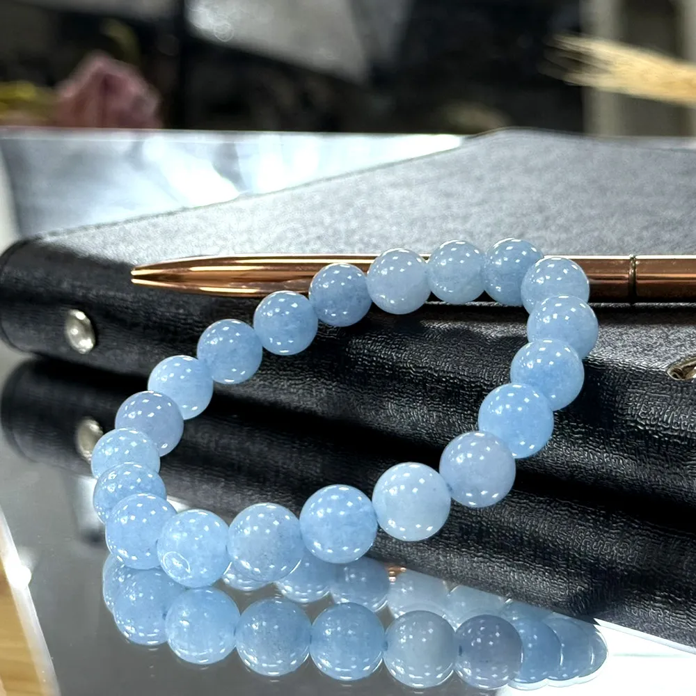 【D.S. jewellery 德山珠寶】5A級10mm海藍寶水晶手鍊(交換禮物水晶手鍊CE476特價優惠)