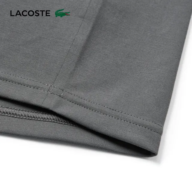 【LACOSTE】男款-質感口袋長袖T恤(灰色)