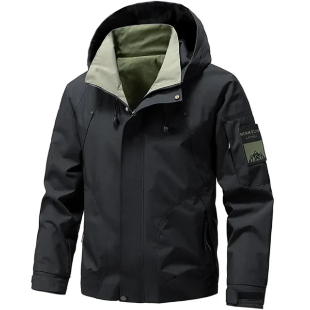 【巴黎精品】現貨限搶 衝鋒衣防風外套連帽外套登山夾克(戶外機能防潑水多口袋軍裝春夏薄款男外套3款a1ck6)S