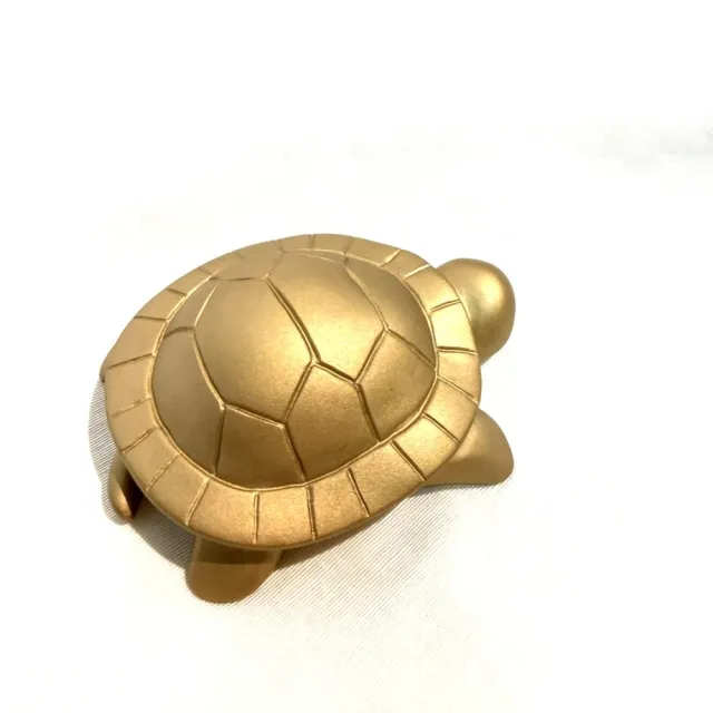 【Gallery Chuan 筌美術】福氣滿滿 Candy turtle -S (霧金) (單隻 烏龜 石雕 動物 送禮 )