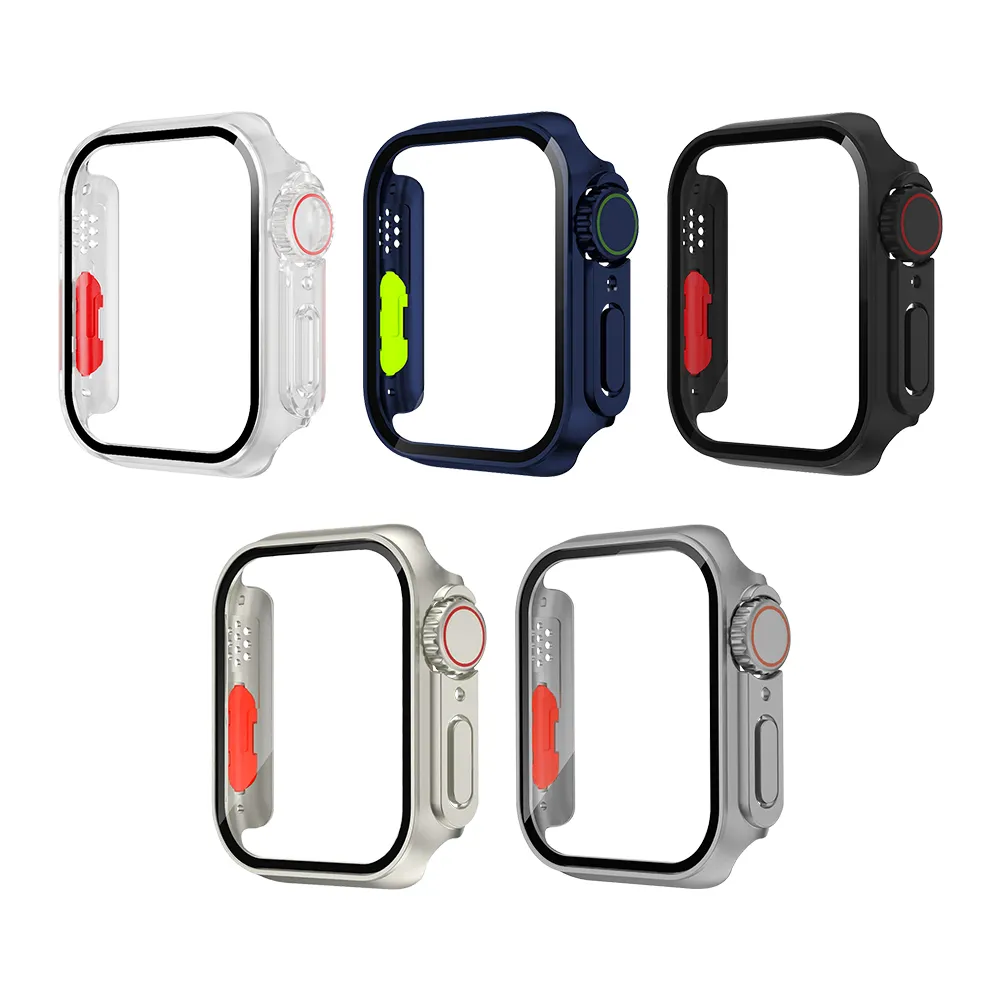【變身Ultra系列】Apple Watch Series 9/8/7 41mm 殼膜一體 全包覆錶殼+鋼化膜保護殼