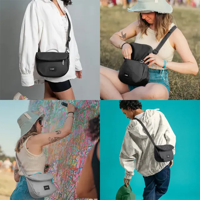 【Pacsafe】GO Saddle Crossbody 隨行防盜可擴充斜背包 4.5L(女包 旅遊安全 包款首選)