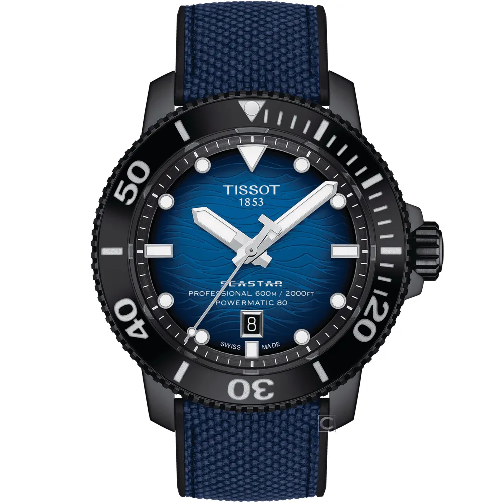 【TISSOT 天梭】Seastar 2000 專業600米潛水機械錶  男錶 情人節 禮物(T1206073704100)