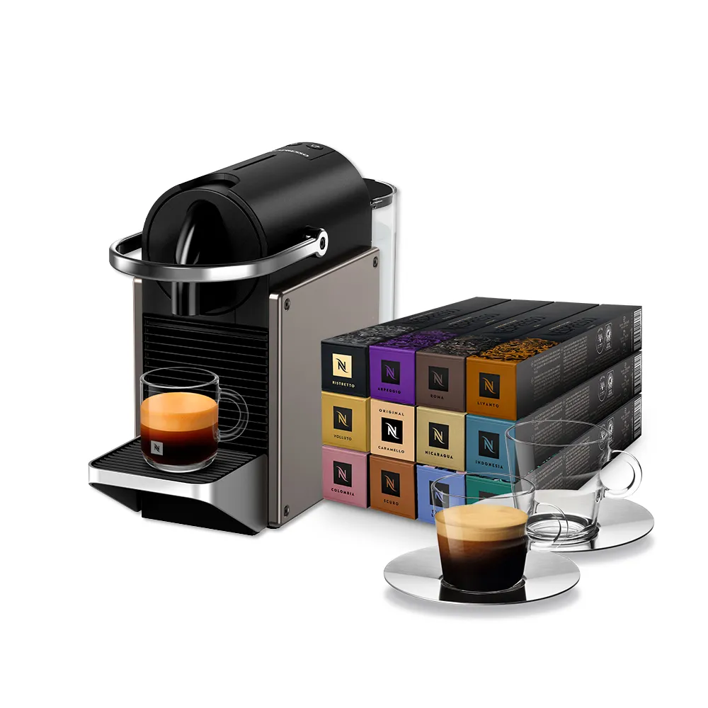 【Nespresso】膠囊咖啡機 Pixie_多色任選 送禮 入厝 全自動咖啡機(探索禮盒120顆迎新會員組)