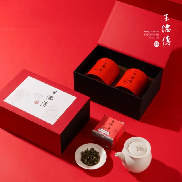 【王德傳】特選茶葉禮盒-阿里山金萱100g+凍頂烏龍100g(德傳茶禮)