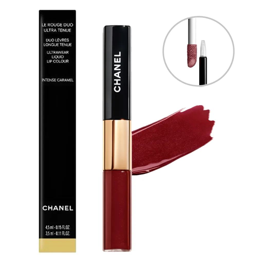即期品【CHANEL 香奈兒】超炫耀持色唇萃4.5ml+3.5ml#180紅玉烏龍(雙頭唇釉-國際航空版)