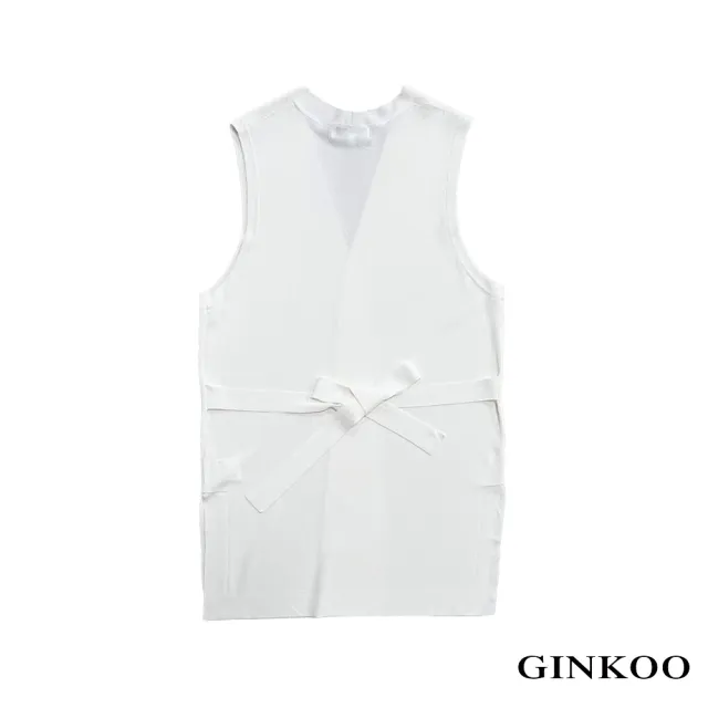 【GINKOO 俊克】側開衩綁帶長版針織背心