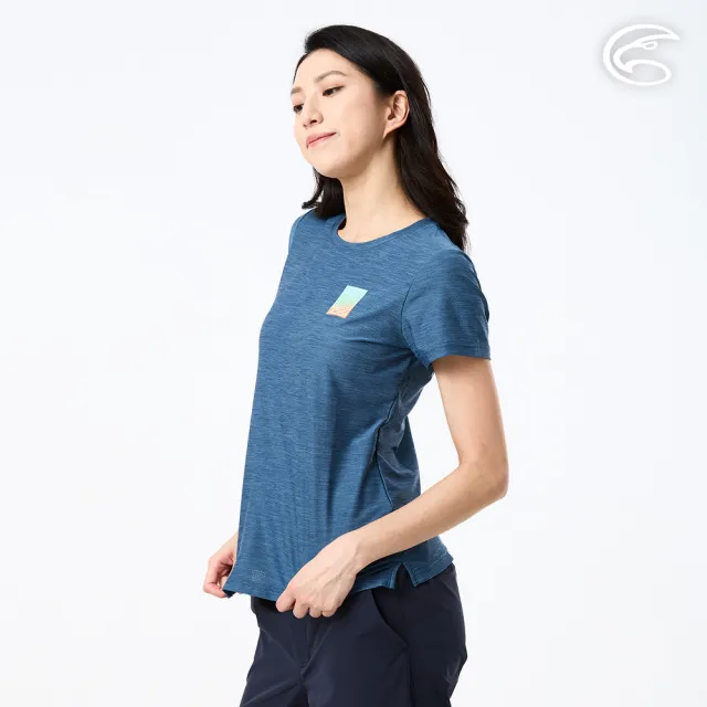 【ADISI】女浪花洞洞短袖圓領透氣圖T AL2611031 雨林藍 S-3XL｜透氣 吸濕排汗 快乾 輕量 彈性 排汗衣