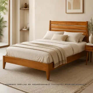 【Mahogany 瑪荷尼家具】免組裝 190X226X100   微風7尺床G1  全原木桃花心木 床架 M1-BB34-7M