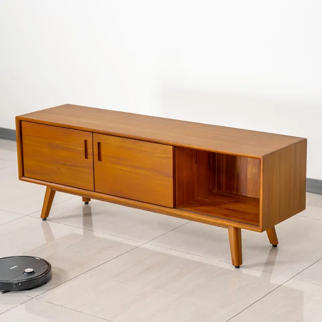 【Mahogany 瑪荷尼家具】免組裝 150X40X55 晨光150電視櫃MYR-C 全原木桃花心木 電視櫃M1-TV30-5M(KD/G2)