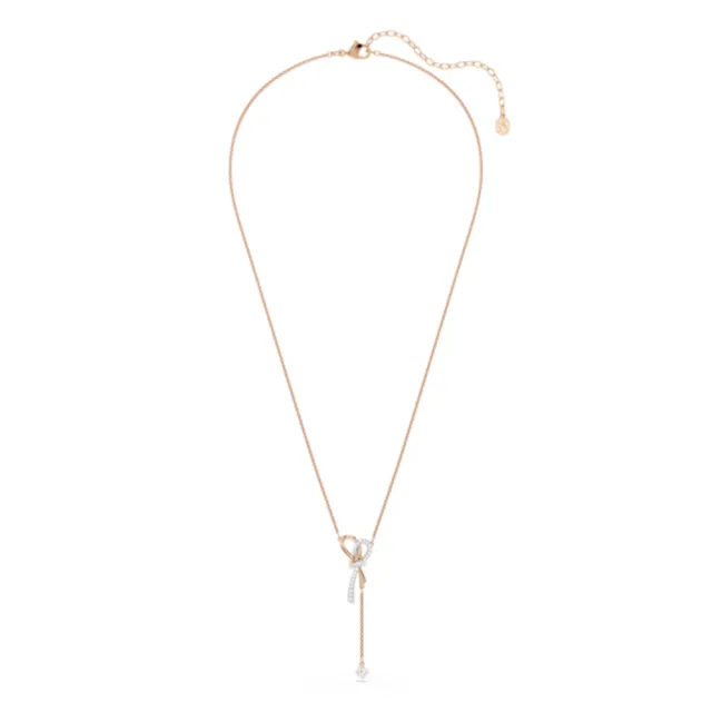 【SWAROVSKI 施華洛世奇】官方直營 Hyperbola 蝴蝶結項鏈 多種金屬潤飾 千金風天花板 法式浪漫 | 5753336