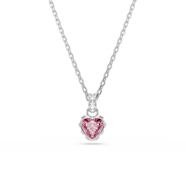 【SWAROVSKI 施華洛世奇】官方直營 Chroma 粉紅色鏈墜 粉愛鏈墜 混合式切割 鍍白金色 | 5757789