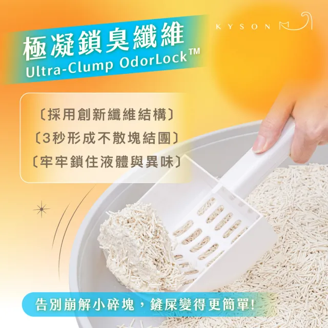 【Kysonpet 凱舒】1.5mm凱舒極凝抗粉豆腐砂2.6KG-買5送1組(貓砂)