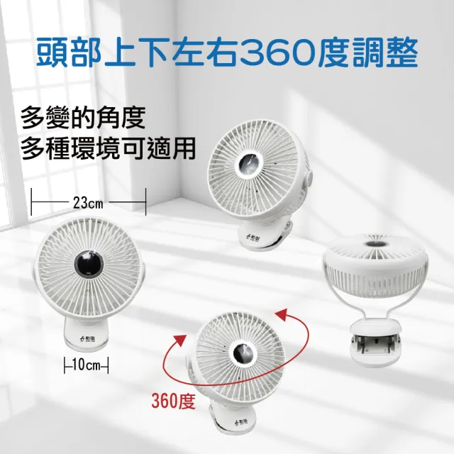 【勳風】DC桌夾壁掛扇/氣氛燈 風扇/USB可外接行動電源小風扇(HFB-S0007)