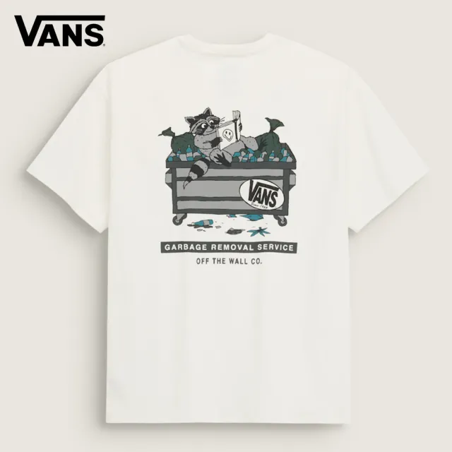 【VANS】官方旗艦 Raccoon GFX 米白色短袖T恤