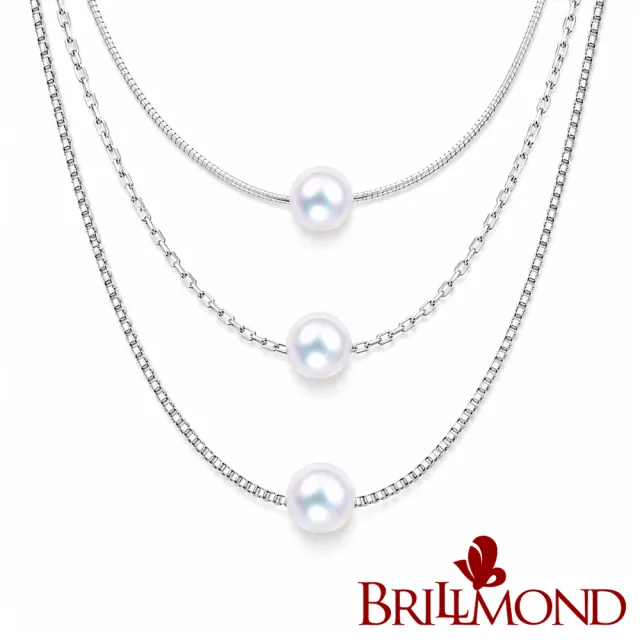 【BRILLMOND】正日本 AKOYA 天然海水珍珠 墜鍊(6-6.5MM珍珠 925銀鍊)
